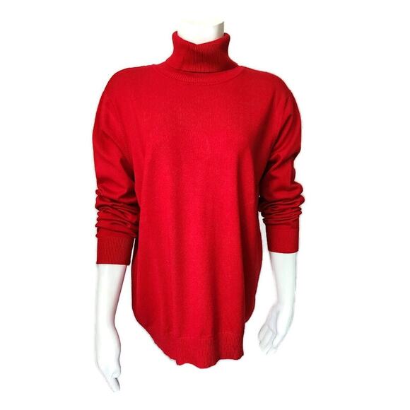 Calvin Klein Women's Red Turtle Neck Sweater XL - Picture 2 of 6
